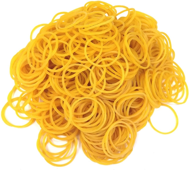 Picture of Basic Assorted Sizes Yellow Color Rubber Bands (Price / kg)