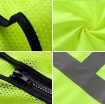 Reflective Safety Vest Yellow Black Mesh Jacket Breathable with Zipper and Multiple Pockets