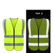 Reflective Safety Vest Yellow Black Mesh Jacket Breathable with Zipper and Multiple Pockets
